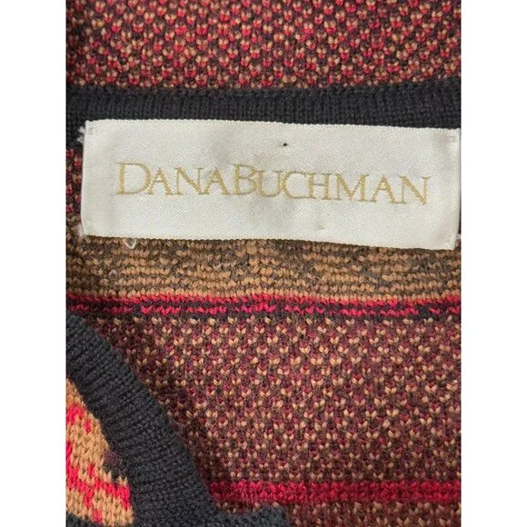 Dana Buchman Women's Wool Cardigan Sweater Button-Up Vintage Nordic Size M - Picture 4 of 8